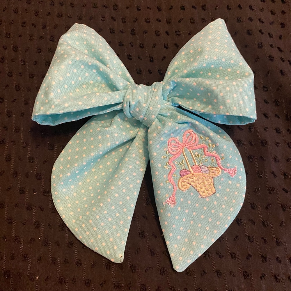 Girl’s Embroidered Easter Hair Bow NEW